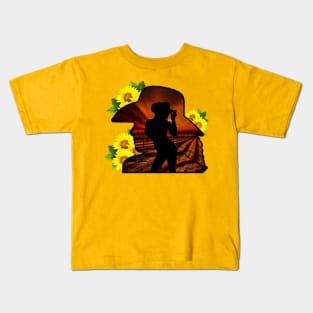 Sunflower Cowgirl Kids T-Shirt